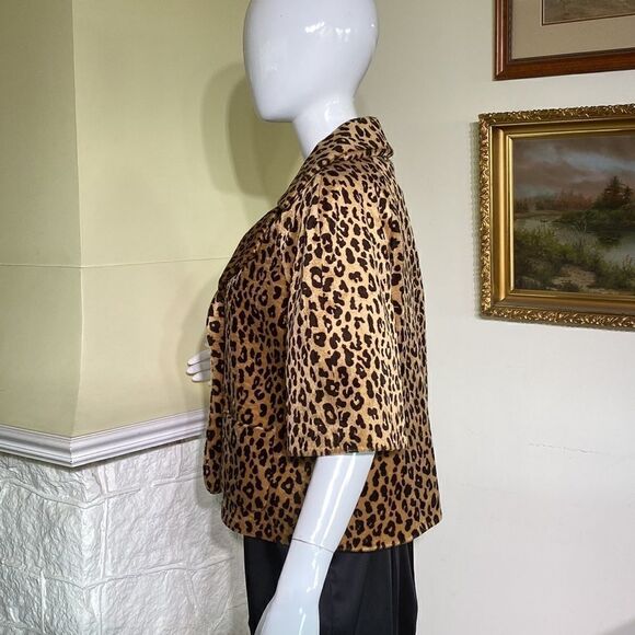Apt.9 Leopard Print 50’s Style Teddy Jacket - Picture 6 of 16